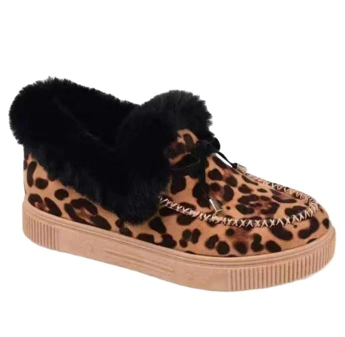 Premium Women's Fleece Loafers 6 / LEOPARD GRAIN