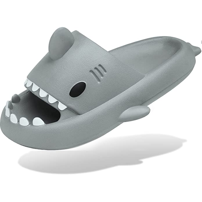 Premium Sharkeez Slides Light Gray / US Women 5.5-6.5 | Men 4-5